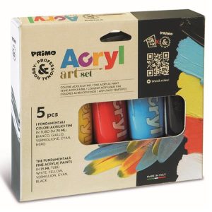 5 Tubi Col.acrilico Fine 75Ml,Prima