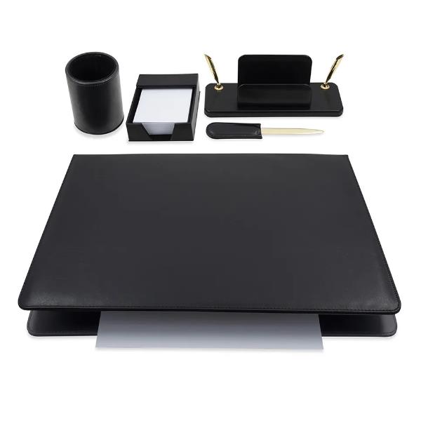 Set Scrivania 5 Pezzi Nero - immagine 2