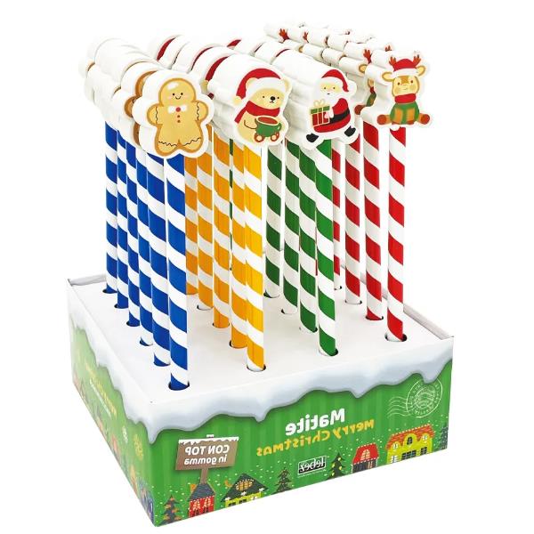 Cf24 Matite Topin Gomma Christmas