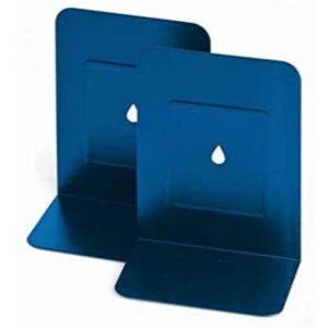 Coppia 2 Reggilibri In Metallo Blu
