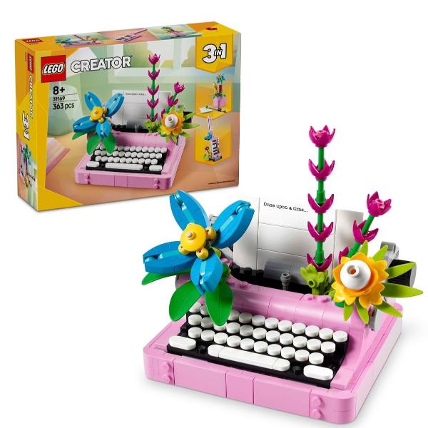 Macchina Da Scrivere Con Fiori - immagine 2