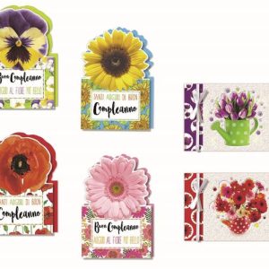 Cf12 Biglietti Compleanno Fiori Ass