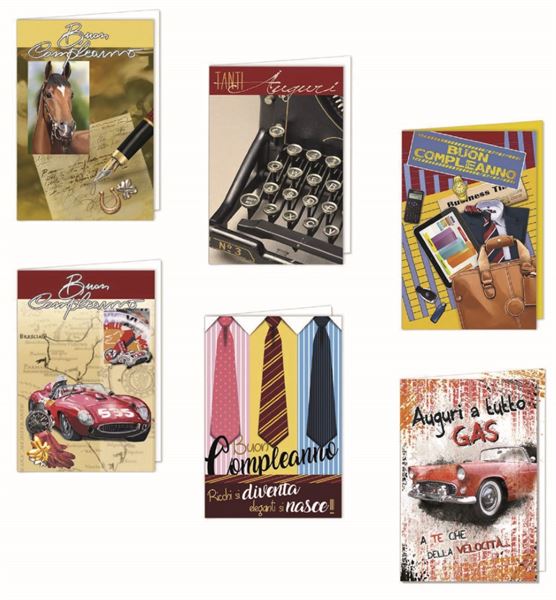 Cf12 Biglietti Compleanno Uomo Asso