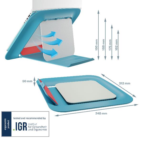 Cosy Ergo Supp. Regol. Laptop Blu - immagine 3