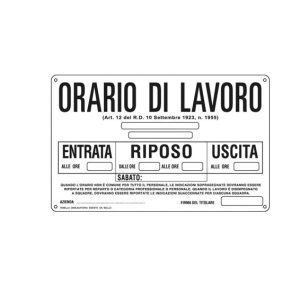 Segn. Allum 300X200Mm Orario Lav