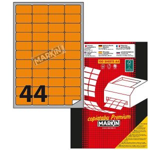 Etichette A4 Fluo Aranci047 5X25Mm