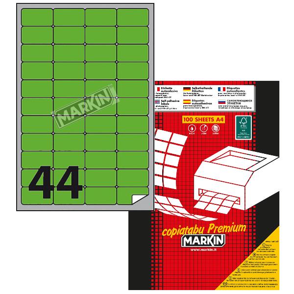 Etichette A4 Fluo Verde 47 5X25Mm - immagine 2