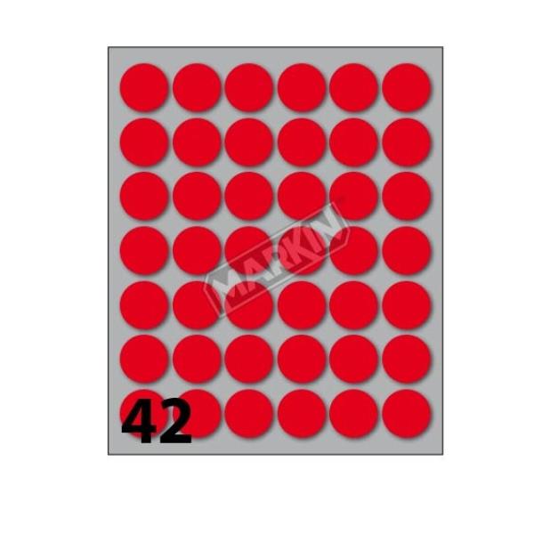 Conf 10 Buste Etich 6 Rosse Diam18