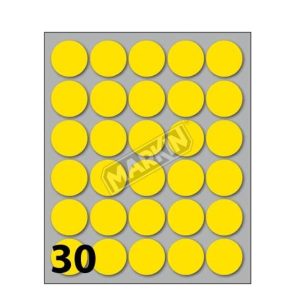 Conf10 Buste Etich 7 Gialle Diam22