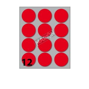 Conf 10 Buste Etich 9 Rosse Diam34