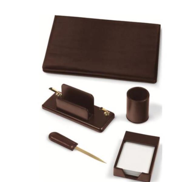 Set Scrivania 5 Pezzi Marrone - immagine 2
