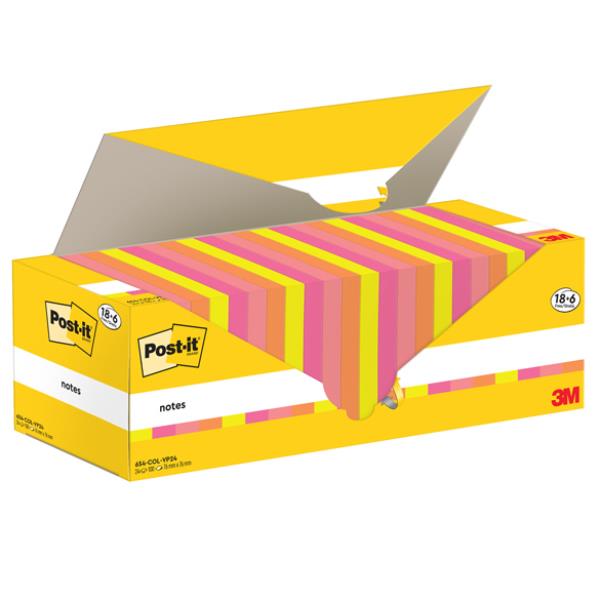 Cf18+6 Post-It/Asst/76X76/100 Ff