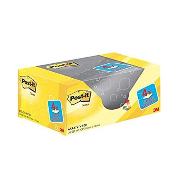 Value Pack 20 Post It Giallo 38X51 - immagine 2