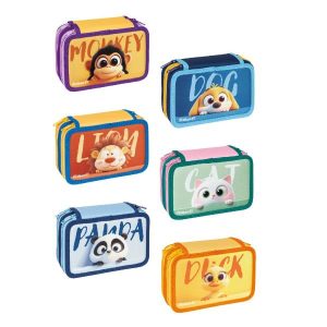 Esp12 Astuccio 3 Zip Happy Animals