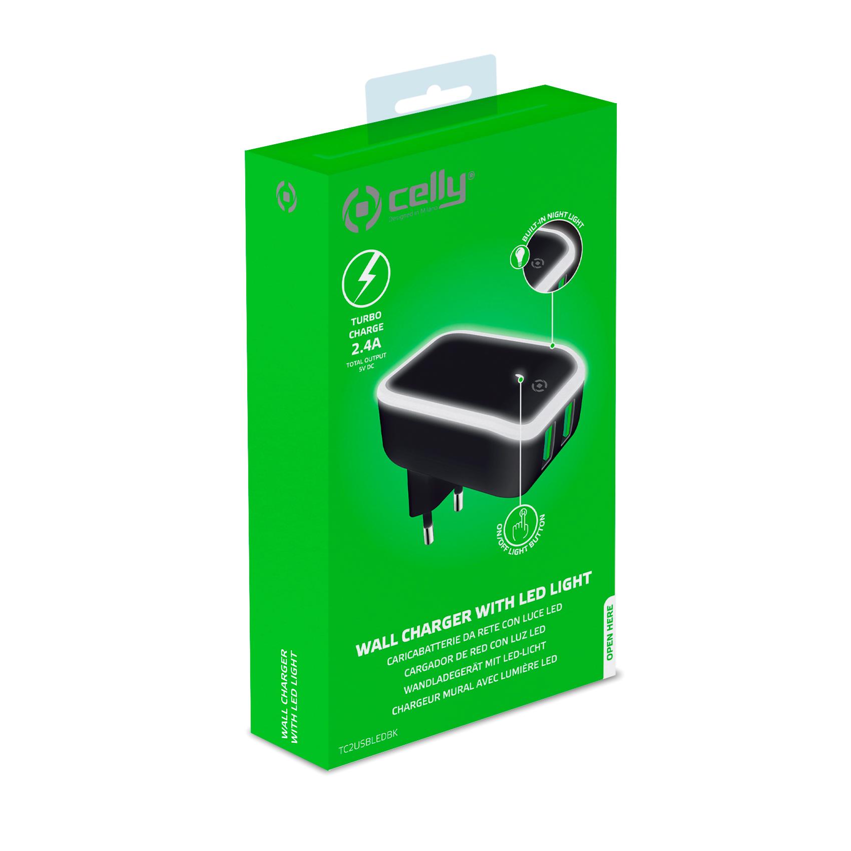 Travel Charger 2Usb 12W LED Nero - immagine 5