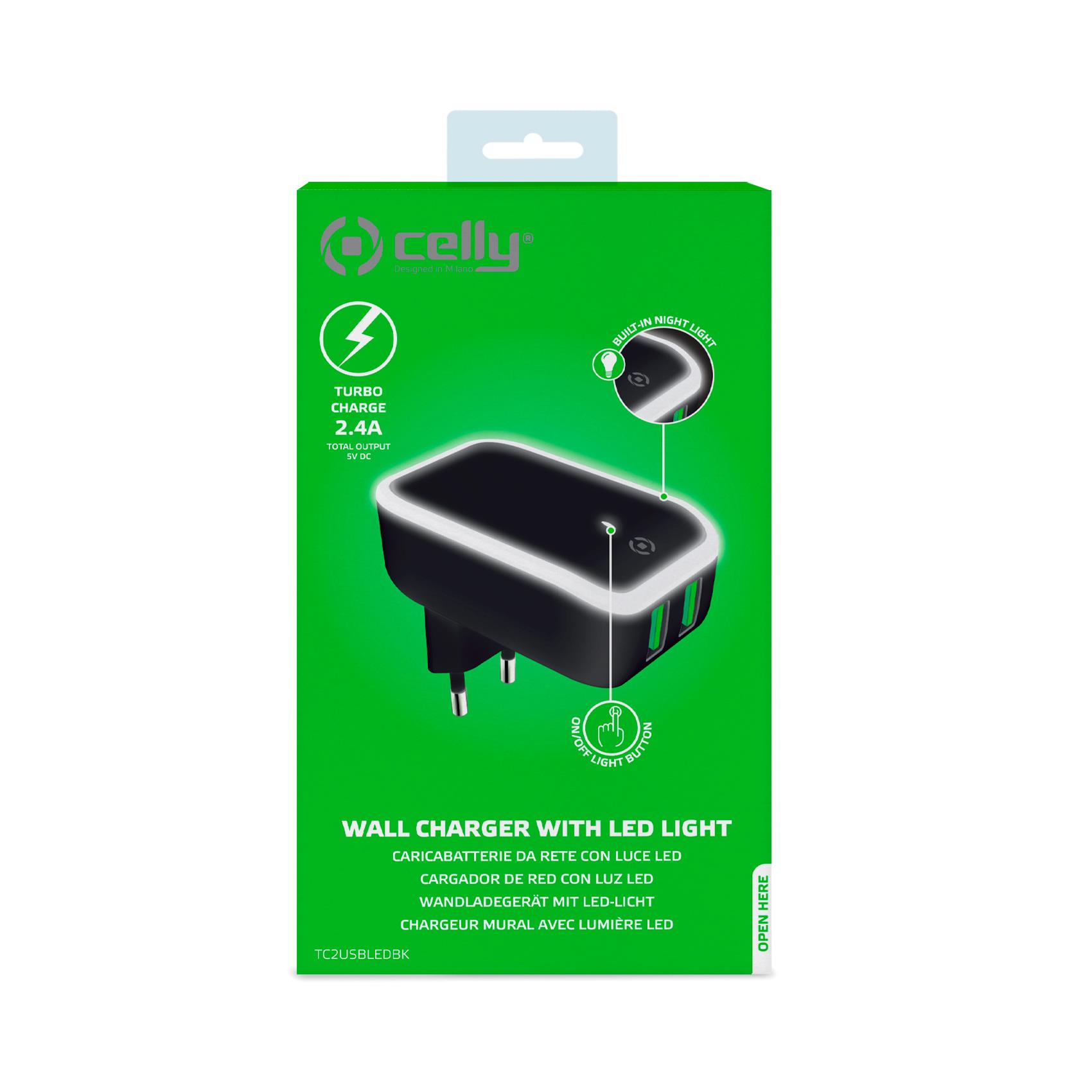 Travel Charger 2Usb 12W LED Nero - immagine 4