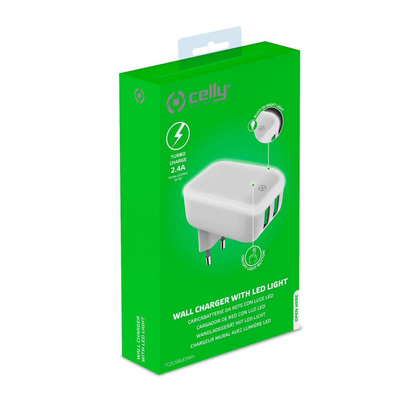 Travel Charger 2Usb 12W LED Bianco - immagine 4