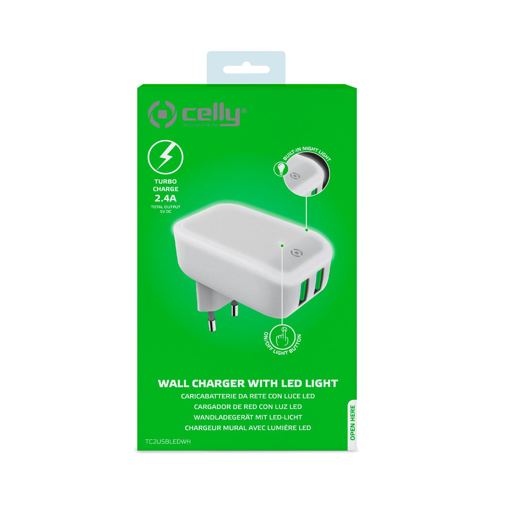 Travel Charger 2Usb 12W LED Bianco - immagine 3
