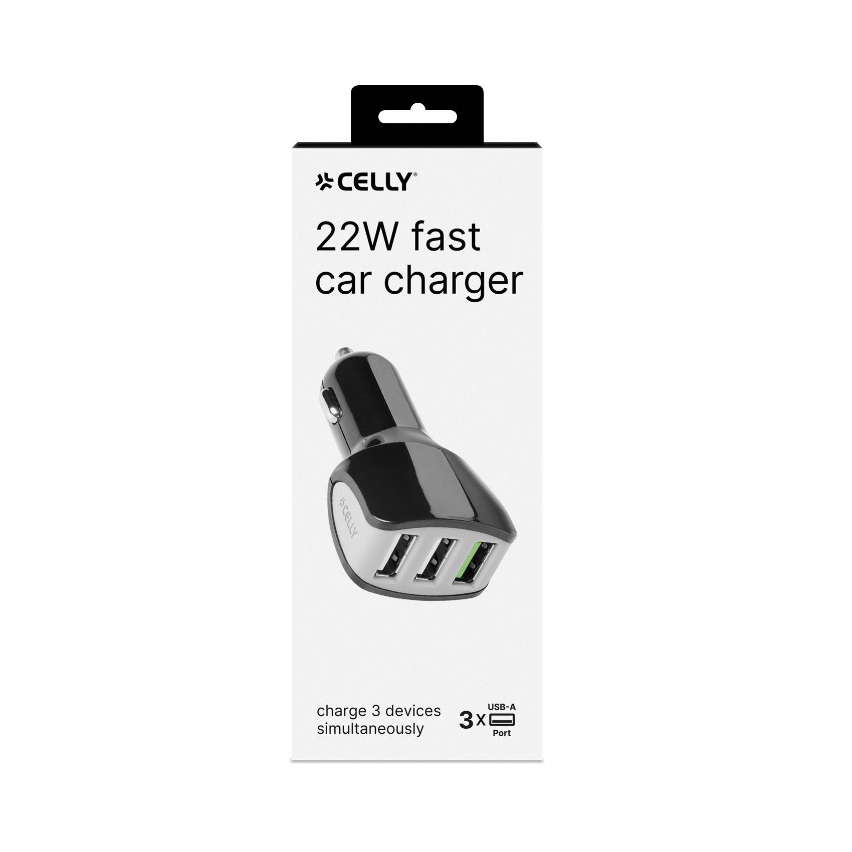 Turbo Car Charger 3Usb 4.4A/22W Bk - immagine 4