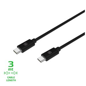 USB-C To USB-C 60W Cable 3Mt Nero