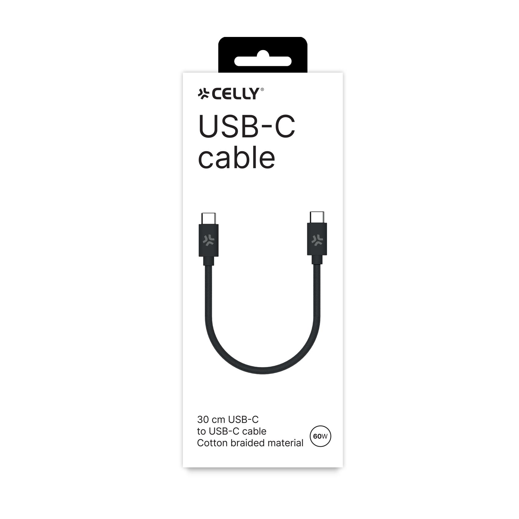 USB-C To USB-C 30Cm Bk Cotton Cable - immagine 3