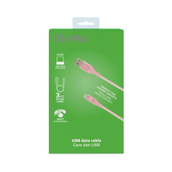 USB-A To USB-C 15W Cable 3Mt Rosa - immagine 5
