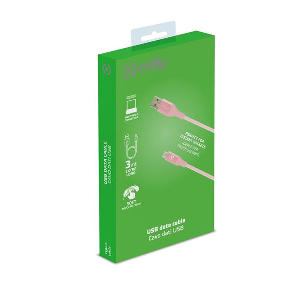 USB-A To USB-C 15W Cable 3Mt Rosa - immagine 6