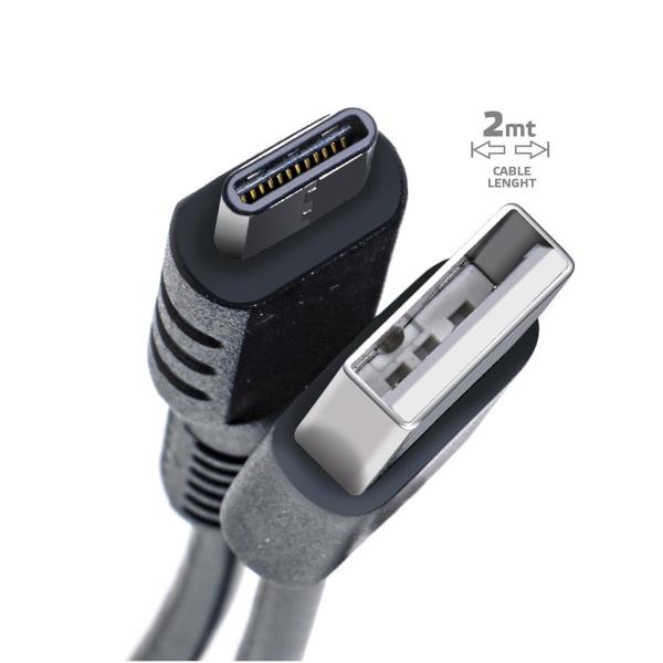 USB-A To USB-C 15W Cable 2Mt Nero - immagine 3