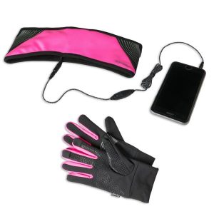 Sport Stereo Band Gloves Rosa