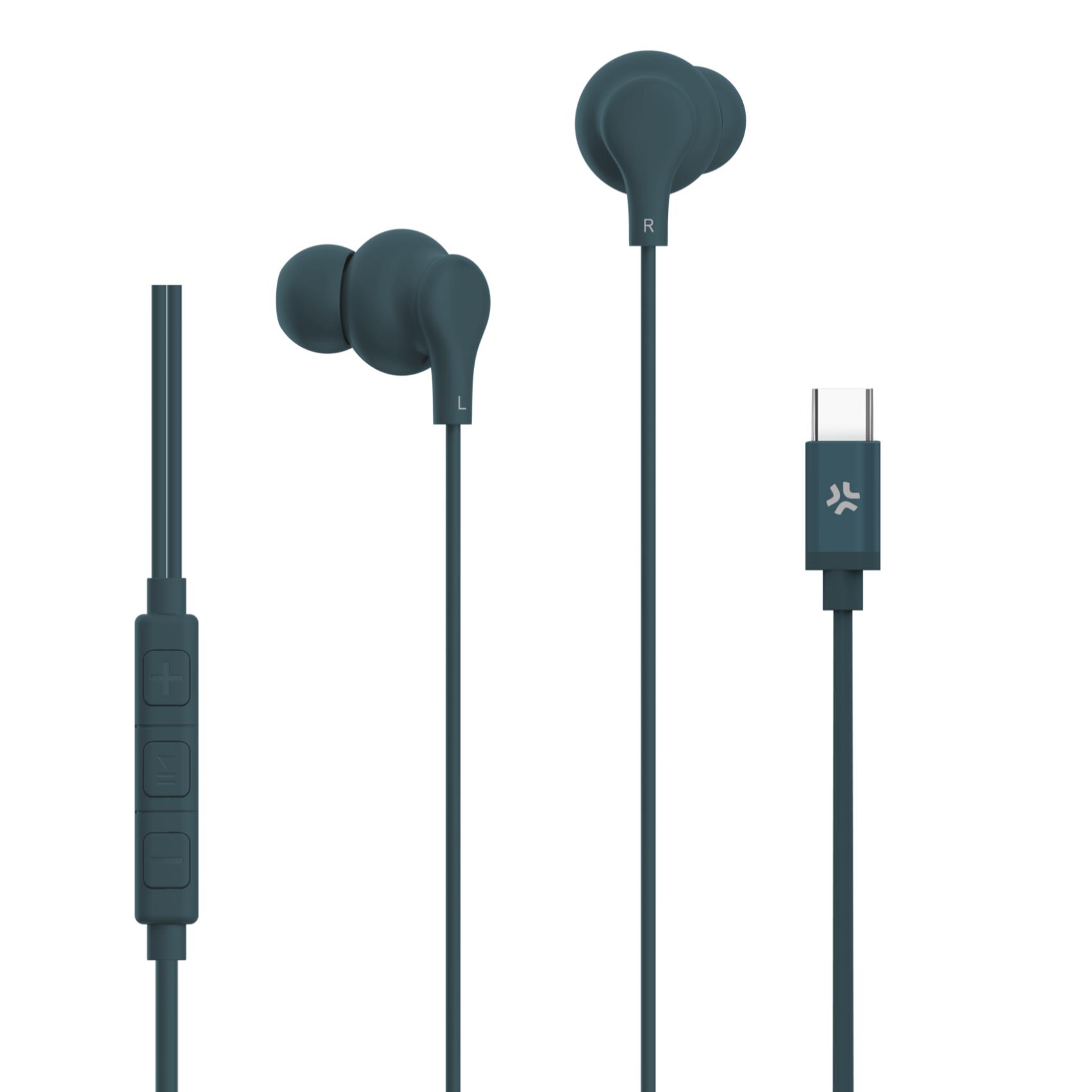 USB-C Stereo Wired Earphone Blu