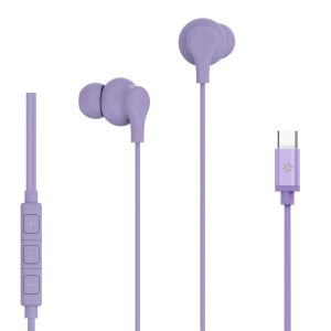USB-C Stereo Wired Earphone Violet