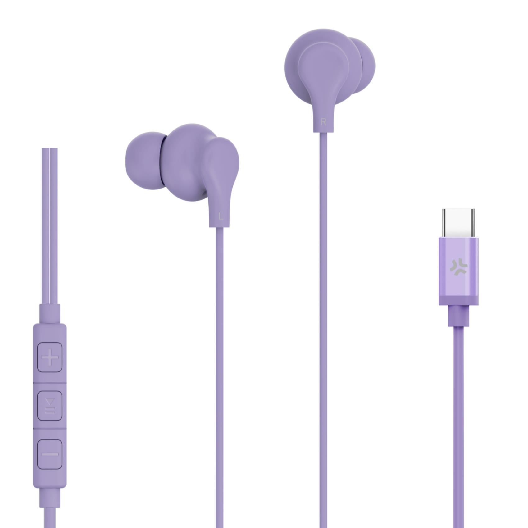 USB-C Stereo Wired Earphone Violet