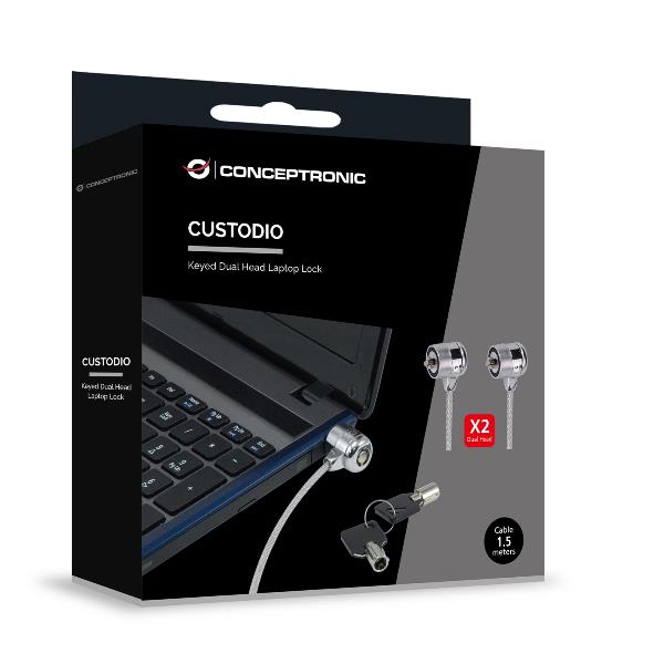 Keyed Dual Head Laptop Lock 1.5M - immagine 4