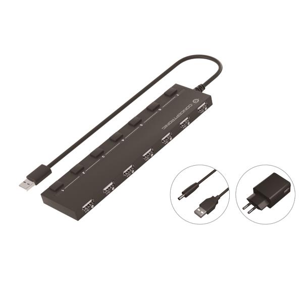 7-Port USB 2.0 Hub With Power Adapt - immagine 2
