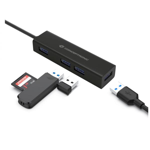 4-Ports USB 3.0 Hub With USB-C Adap - immagine 5