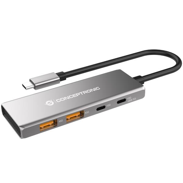 4-Port USB 3.2 Gen 2 Hub, 10Gbps, U - immagine 2