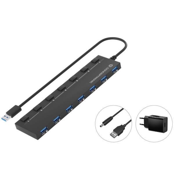 7-Port USB 3.0 Hub With Power Adapt