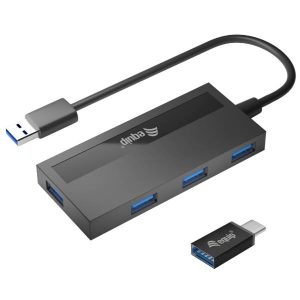 4-Port USB 3.0 Hub With USB-C Adapt