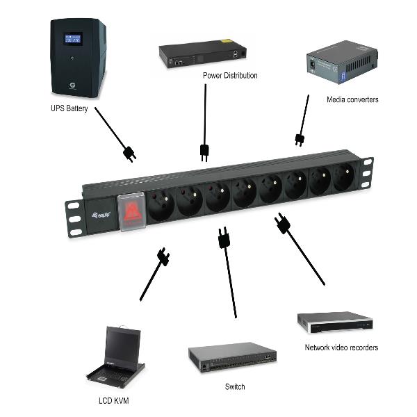 Power Strip 8Bay Cee7/5 W. Switch - immagine 3