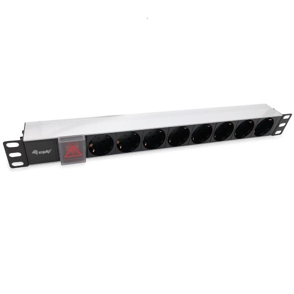 Power Strip 8Bay Cee7/4 W. Switch