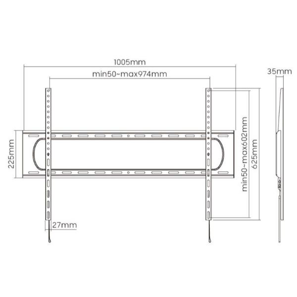 60 -120 Heavy-Duty Fixed Tv Mount - immagine 6
