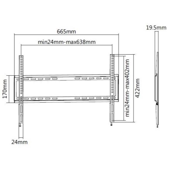 37 -70 Fixed Tv Wall Bracket - immagine 2
