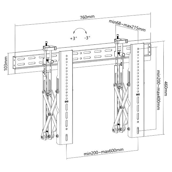 37 -70 Pop-Out Video Wall Mount Br - immagine 2