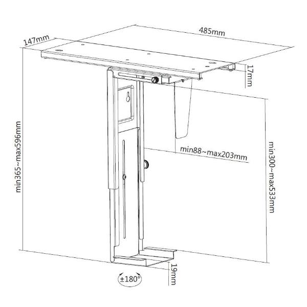 CPU Under Desk Mount Bracket - immagine 5