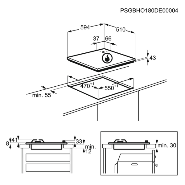 Piano Gas Egs6414T 60Cm 4F Terra - immagine 3