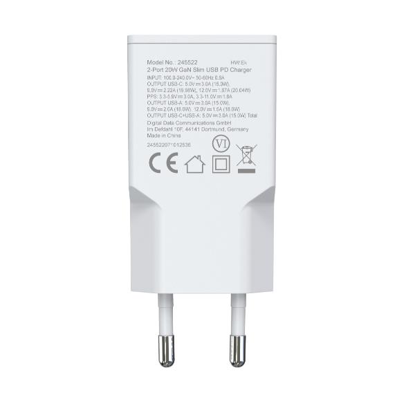 2-Port 20W Gan Slim USB Pd USB-C X1 - immagine 2