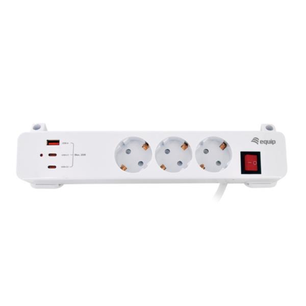3-Outlet Clamp Power Strip 3-USB