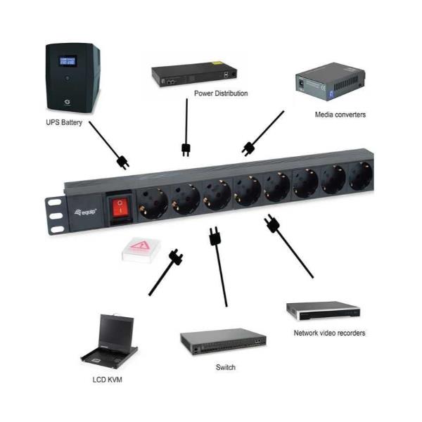 Power Strip 8Bay Cee7/4 With Switch - immagine 7