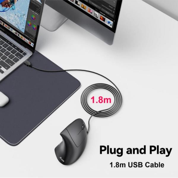 Vertical Ergonomic Wired Mouse - immagine 3