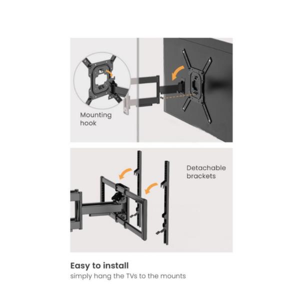 43"-100" Full Motion Tv Mount Brack - immagine 6